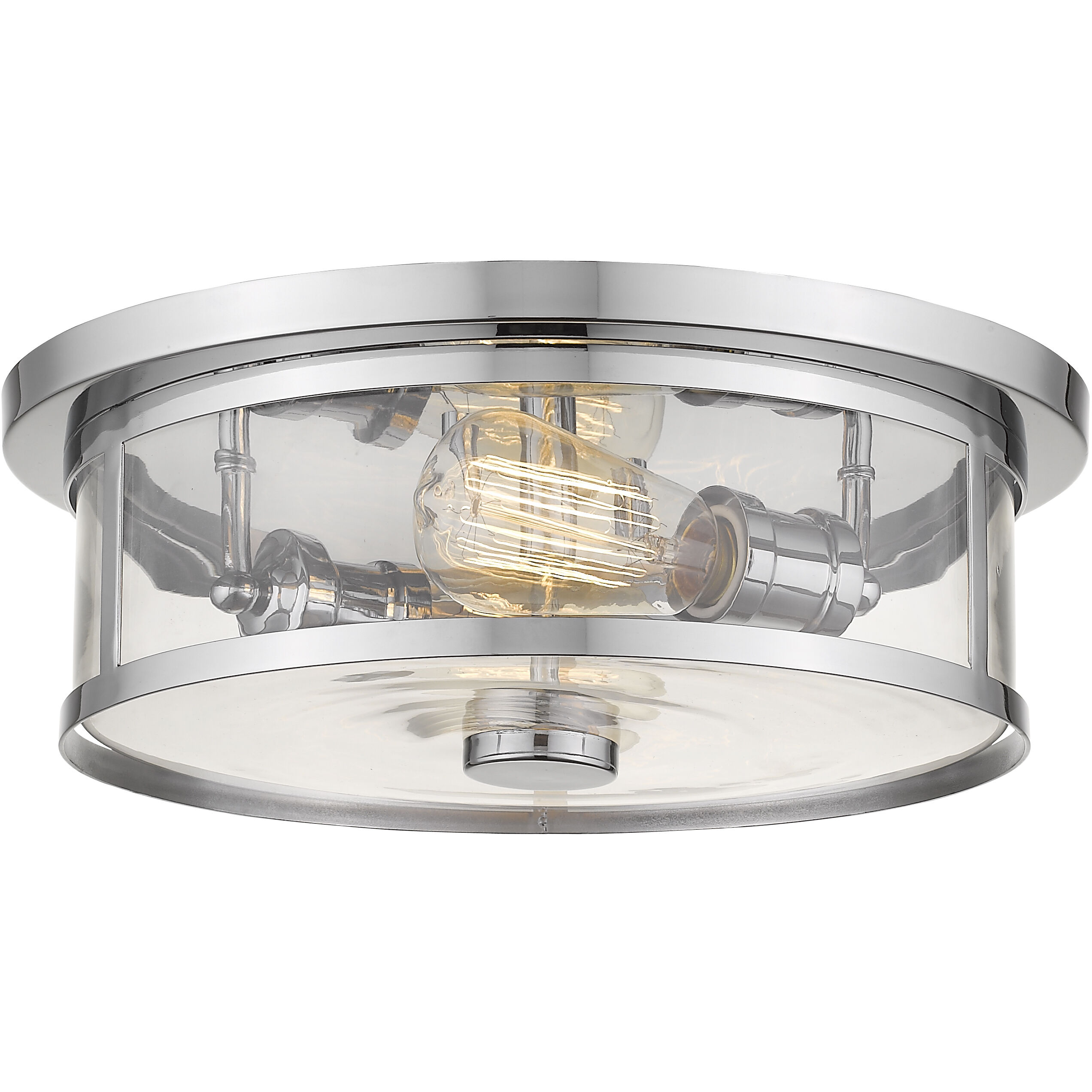 Savannah 2 Light 13.75 inch Chrome Flush Mount Ceiling Light