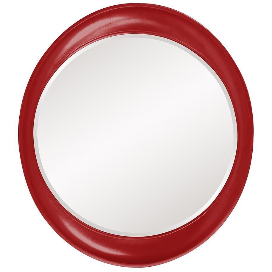 Ellipse 39 X 35 inch Glossy Red Wall Mirror