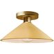 Radiance LED 11.75 inch Muted Yellow and Polished Brass Semi Flush Ceiling Light