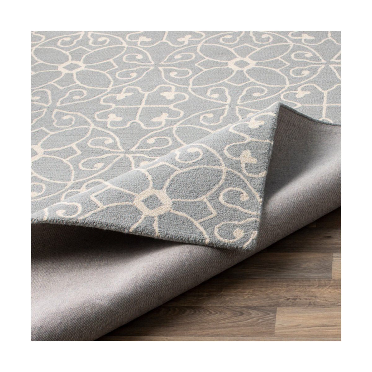 Scott 96 X 29 inch Medium Gray/Cream Rugs, Wool