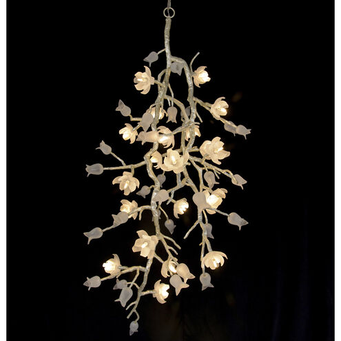 Churippu 21 Light Silver Leaf Chandelier Ceiling Light