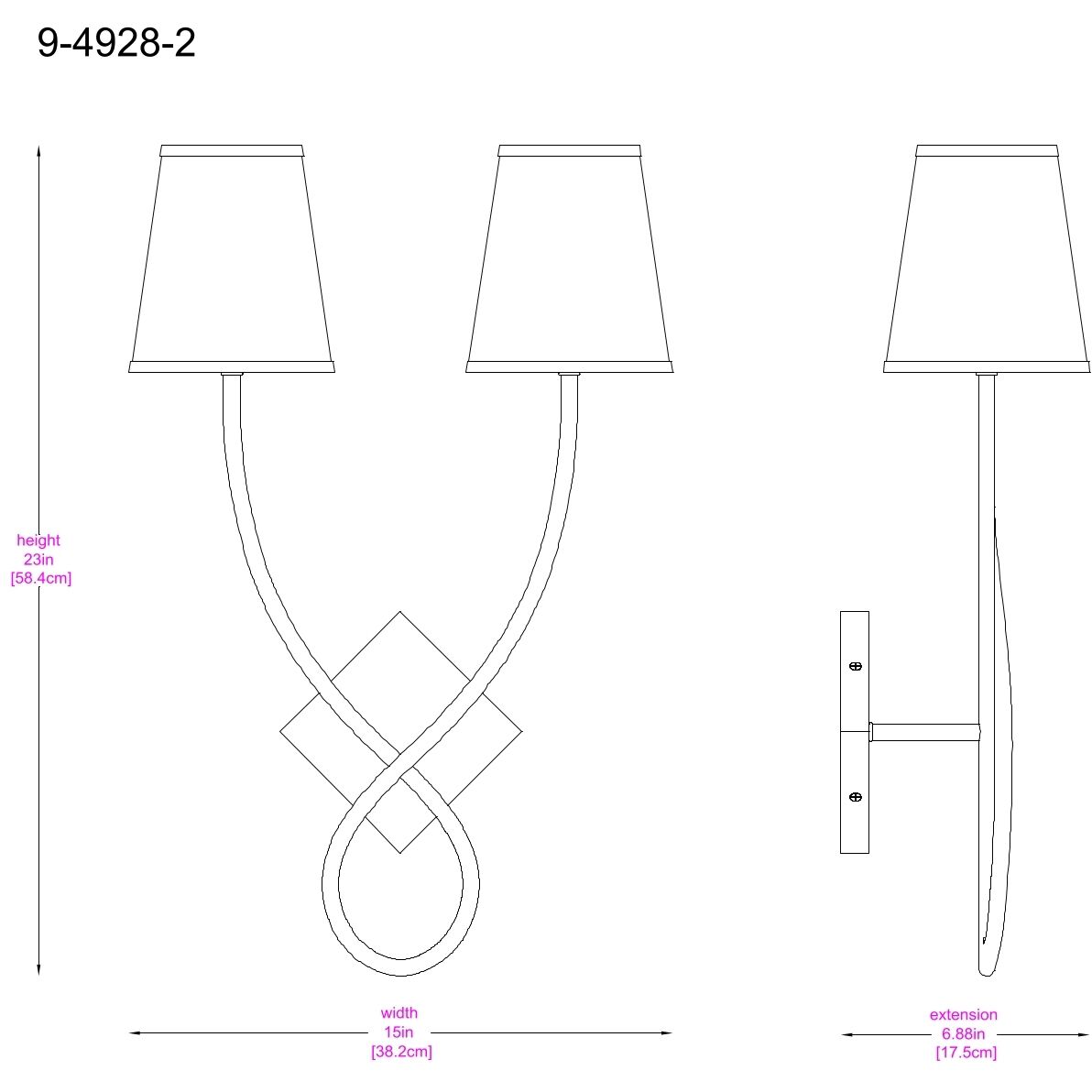 Barclay 2 Light 15.5 inch Warm Brass Wall Sconce Wall Light