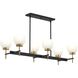Rigsby 6 Light 43.75 inch Matte Black and Brushed Gold Linear Chandelier Ceiling Light