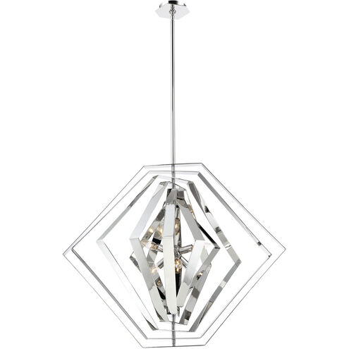 Downtown 6 Light 33 inch Chrome Chandelier Ceiling Light