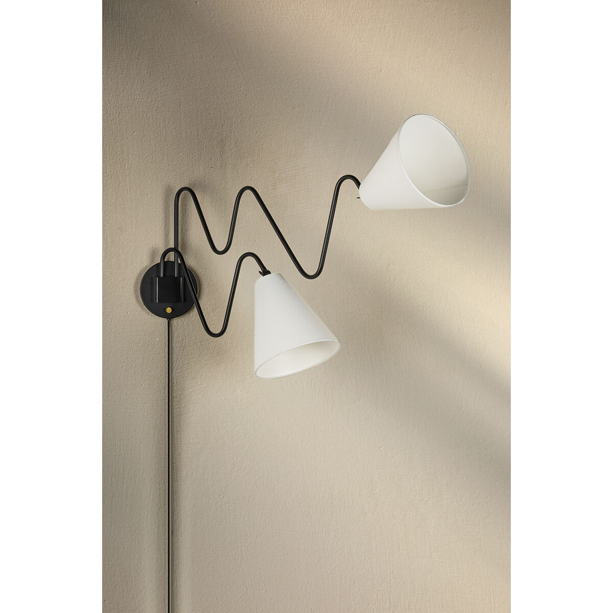 Onda 2 Light 11 inch Soft Black Plug-In Sconce Wall Light