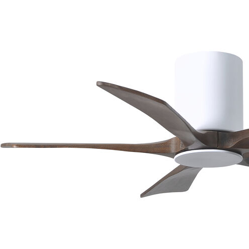 Atlas Irene-5HLK 42 inch Gloss White with Walnut Tone Blades Ceiling Mount Paddle Fan, Flush Mounted