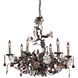 Cristallo Fiore 6 Light 29 inch Bronze Chandelier Ceiling Light