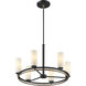 Fusion Collection - Tilburg Family 6 Light 26.5 inch Matte Black and Brass and Opal Chandelier Ceiling Light in 26.5" D x 26.5" W x 17" H, EVOLV