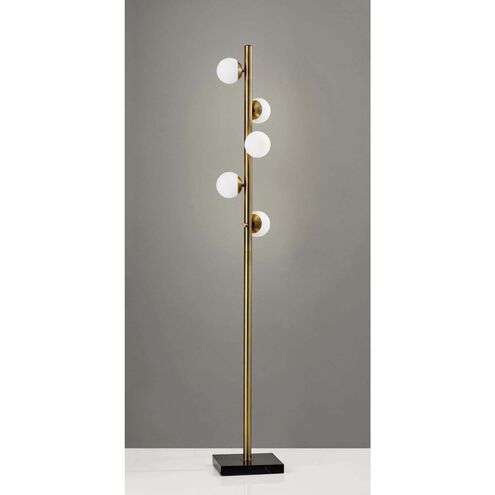 Doppler 65 inch 3.00 watt Antique Brass Tree Floor Lamp Portable Light