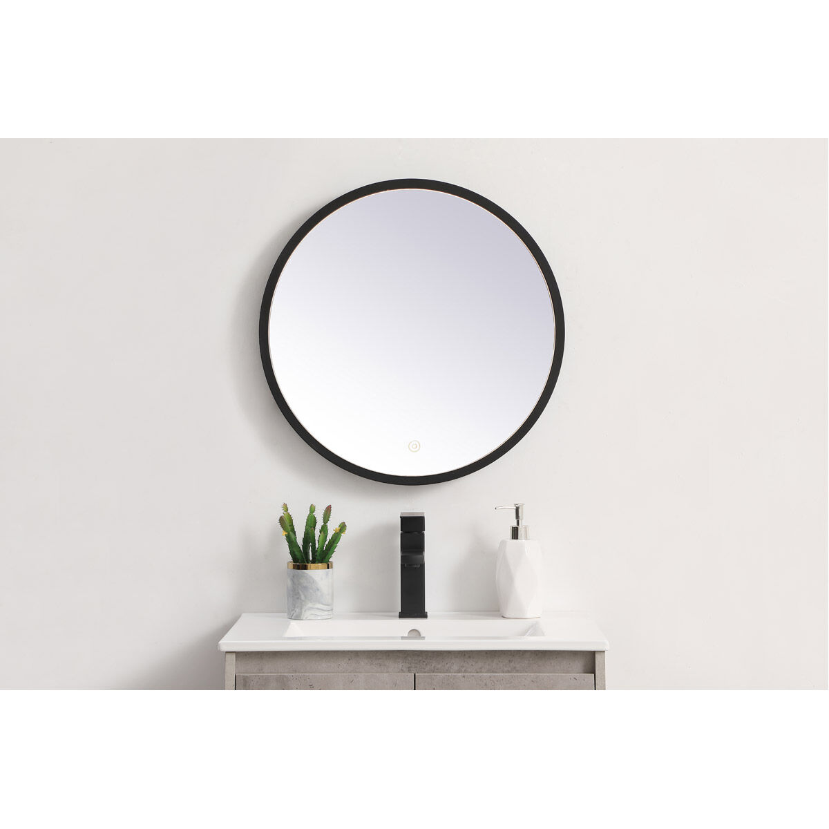 Pier 21 X 21 inch Black LED Mirror