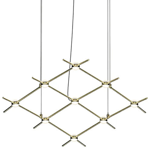 Constellation LED 66.75 inch Satin Brass Chandelier Ceiling Light in 3000K, White