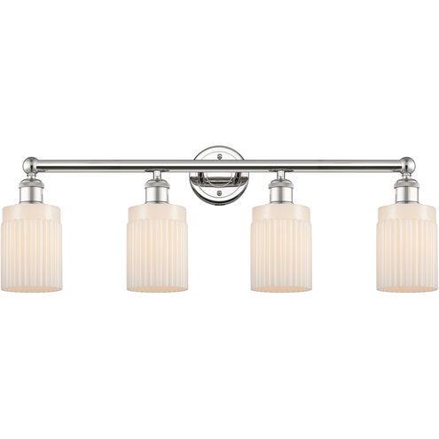 Hadley 4 Light 31.5 inch Polished Nickel Bath Vanity Light Wall Light in Matte White