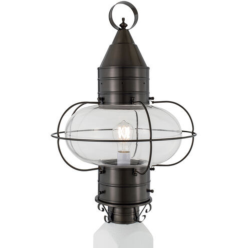 Classic Onion 1 Light 22.5 inch Bronze with Clear Outdoor Post Light, Large
