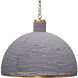 Big 3 Light 31 inch Slate Blue Wood Beads and Antique Brass Chandelier Ceiling Light