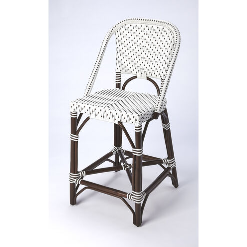 Designer'S Edge Solstice White & Chocolate Rattan 41 inch Brown Barstool