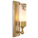 Valentine Wall Lamp Wall Light in Antique Brass with Alabaster