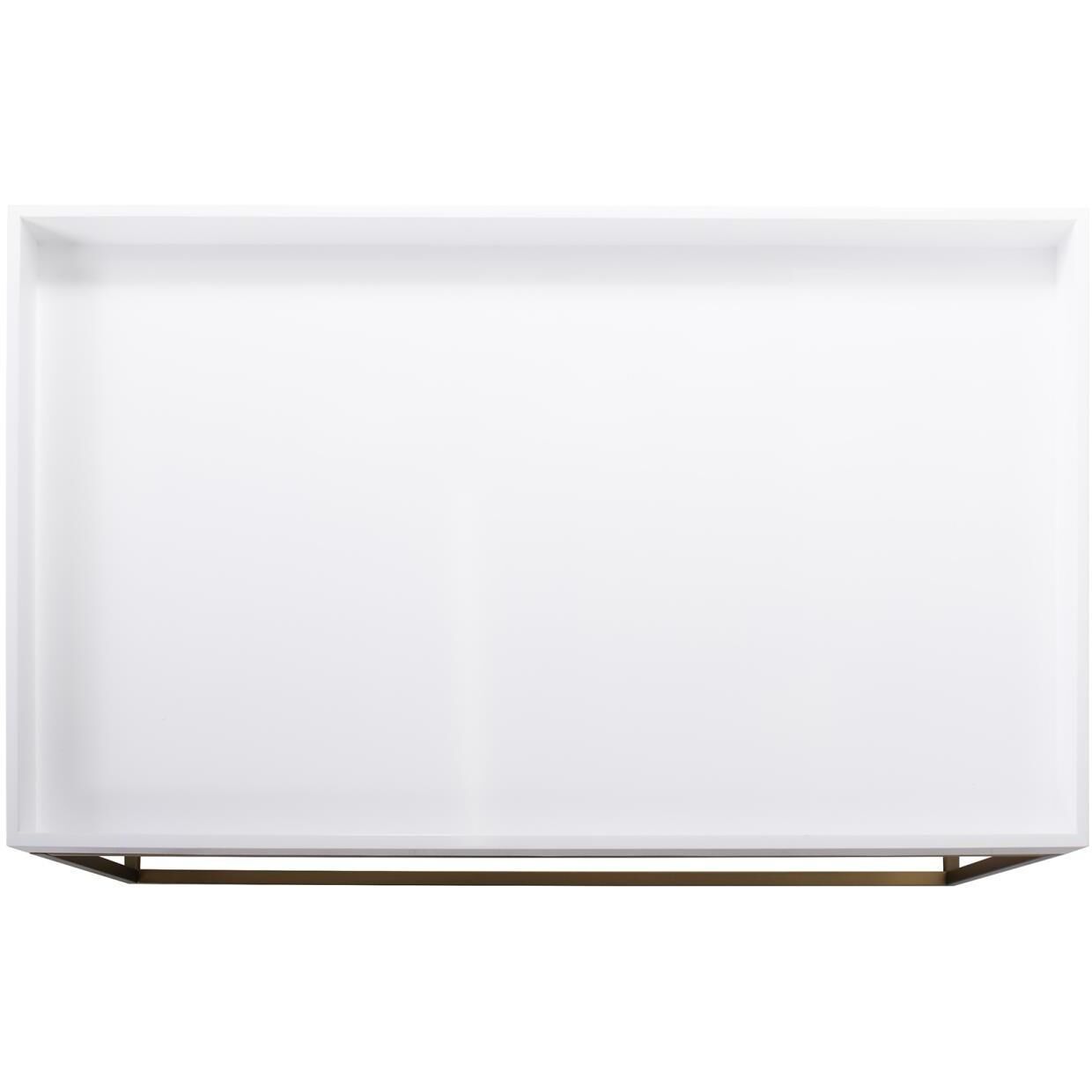Lyndhurst 47.75 X 18 inch White and Brass Coffee Table