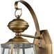 Ashford 3 Light 12 inch Antique Brass Outdoor Wall Sconce