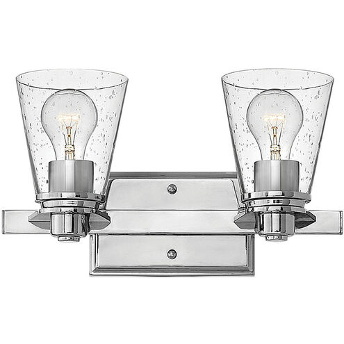 Avon 2 Light 14.5 inch Chrome Vanity Light Wall Light in Clear Seedy
