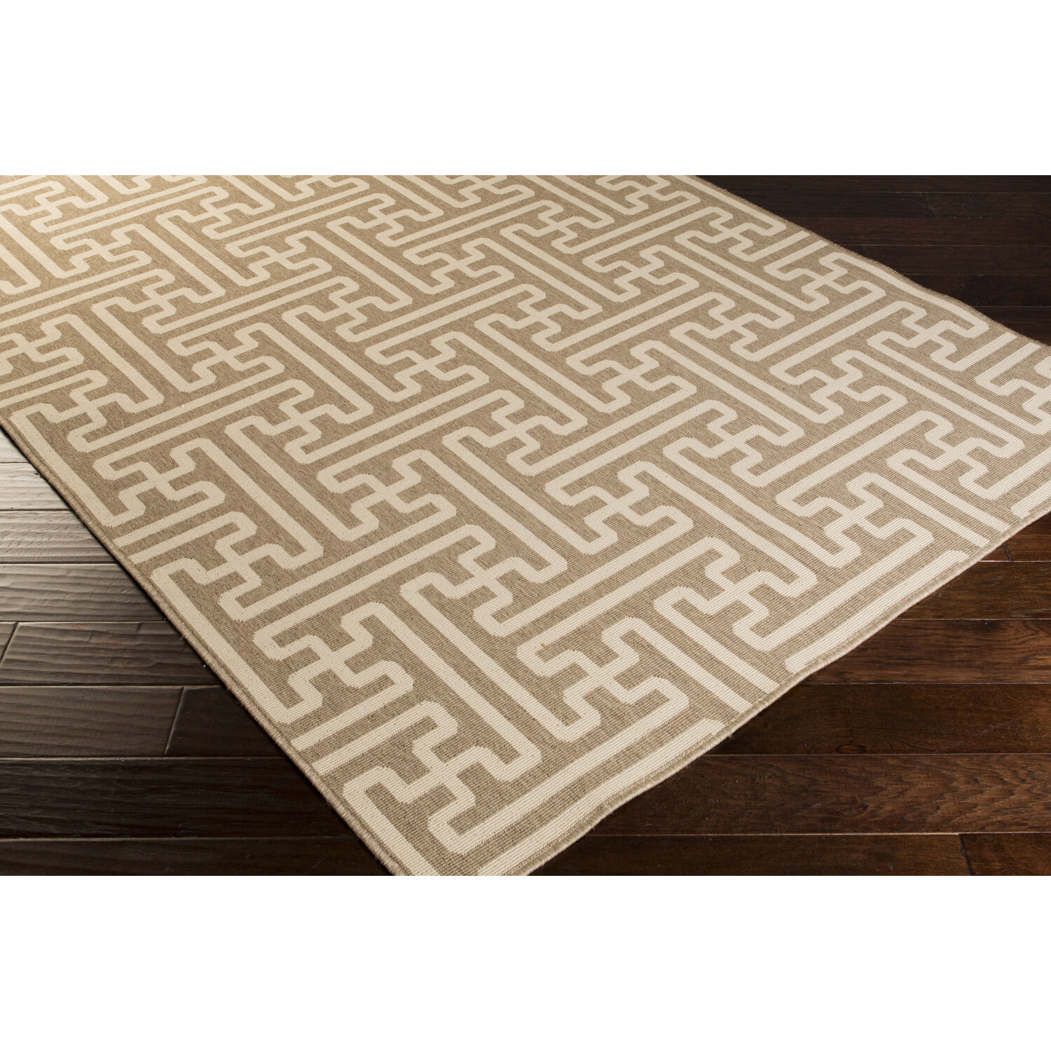 Alfresco 126 X 87 inch Brown/Beige Machine Woven Rug, Polypropylene