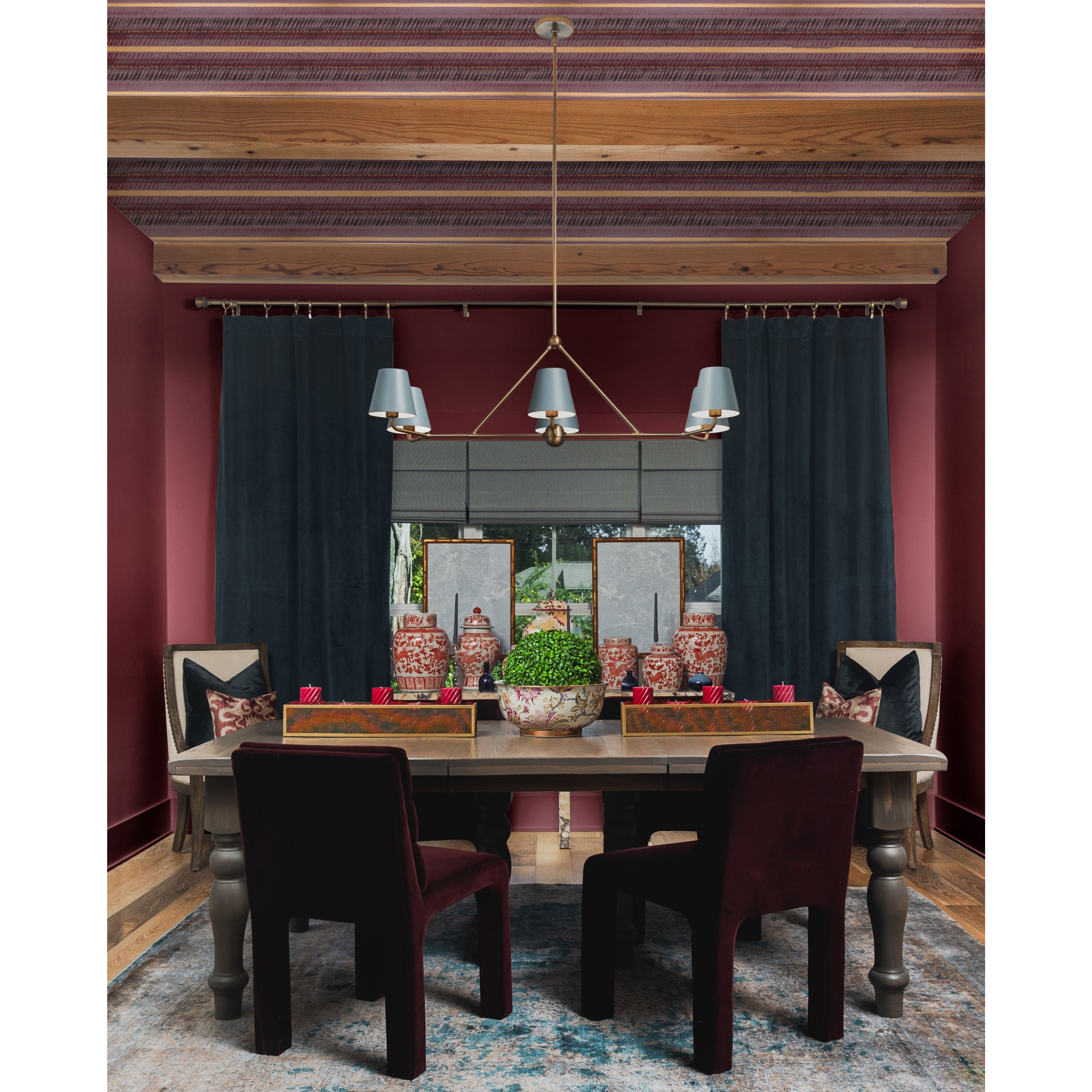 Xavier 6 Light 46 inch Vibrant Gold and Blue Chandelier Ceiling Light