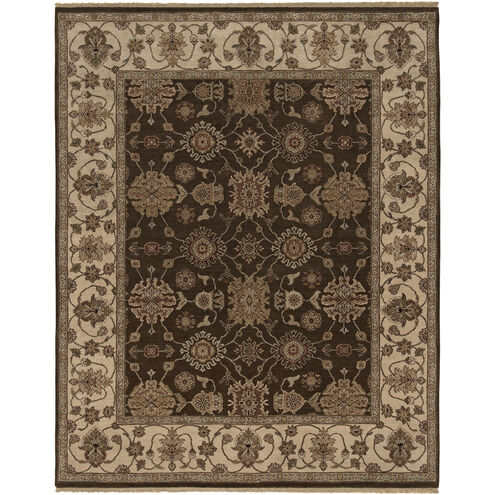 Dinar 36 X 24 inch Ivory / Dark Brown / Tan / Olive Handmade Rug