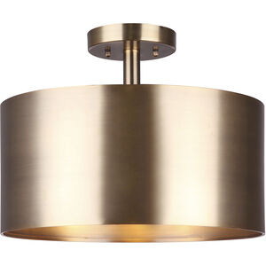 Lola 3 Light 15 inch Gold Semi Flush Ceiling Light