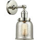 Franklin Restoration Small Bell 1 Light 5 inch Polished Nickel Semi-Flush Mount Ceiling Light in Silver Plated Mercury Glass, Franklin Restoration