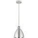 Ballston Dome LED 7.5 inch White and Polished Chrome Mini Pendant Ceiling Light