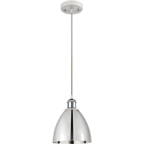 Ballston Dome LED 7.5 inch White and Polished Chrome Mini Pendant Ceiling Light