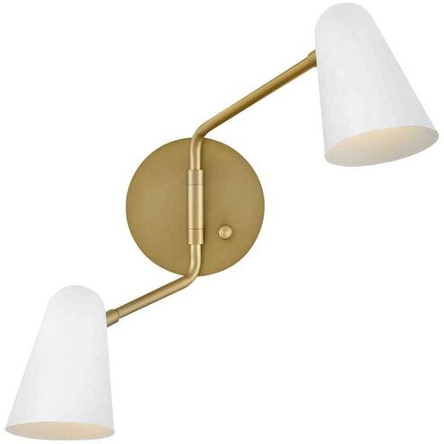 Birdie LED 22.75 inch Lacquered Brass with Matte White accents Sconce Wall Light