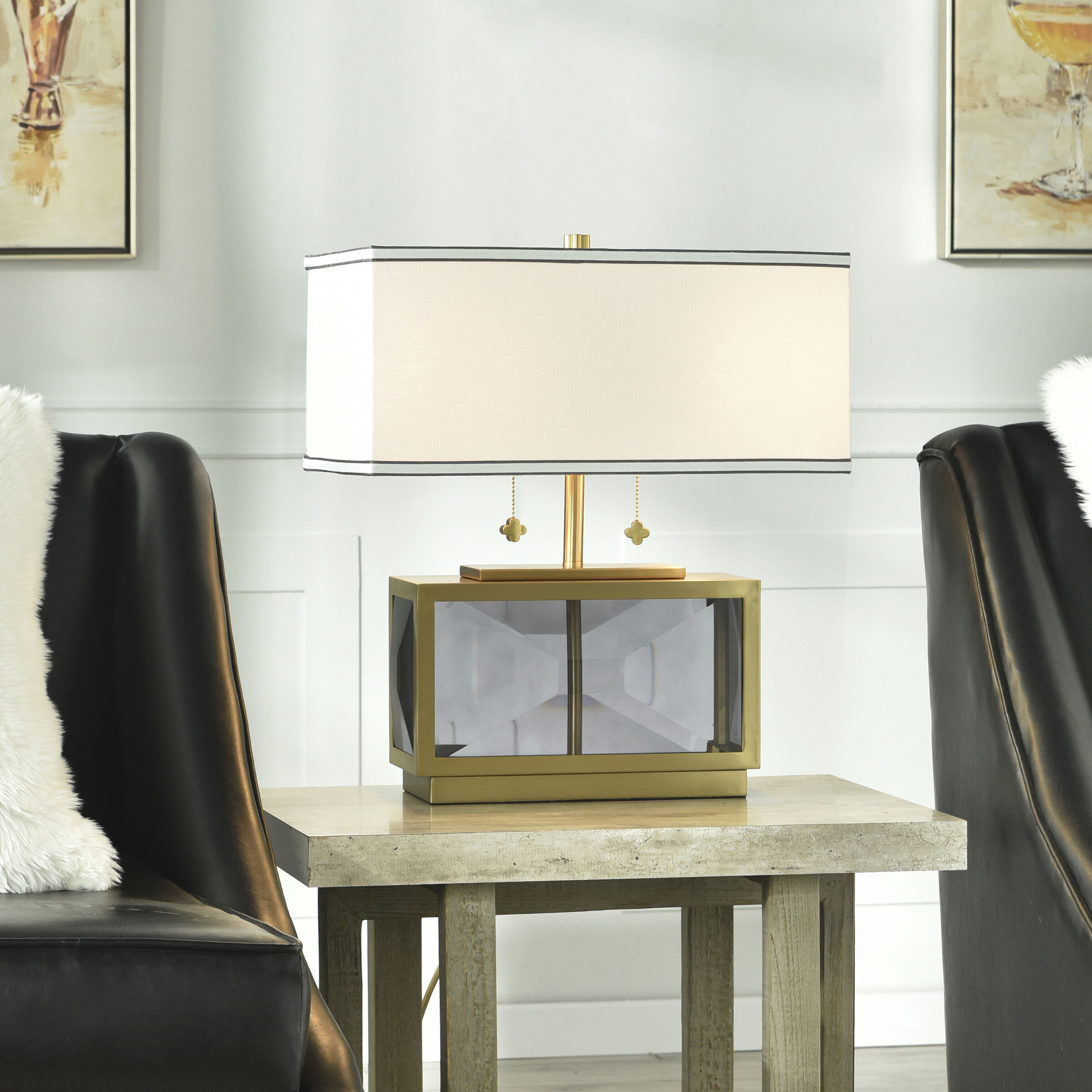Celeste 21 inch 60 watt Polished Brass and Smoke Gray Table Lamp Portable Light