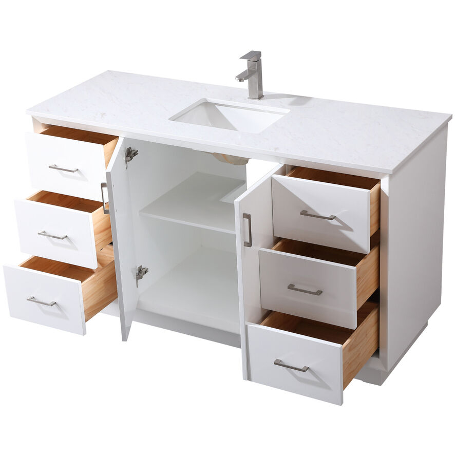 Hayes 60 X 22 X 35 inch White Vanity Sink Set