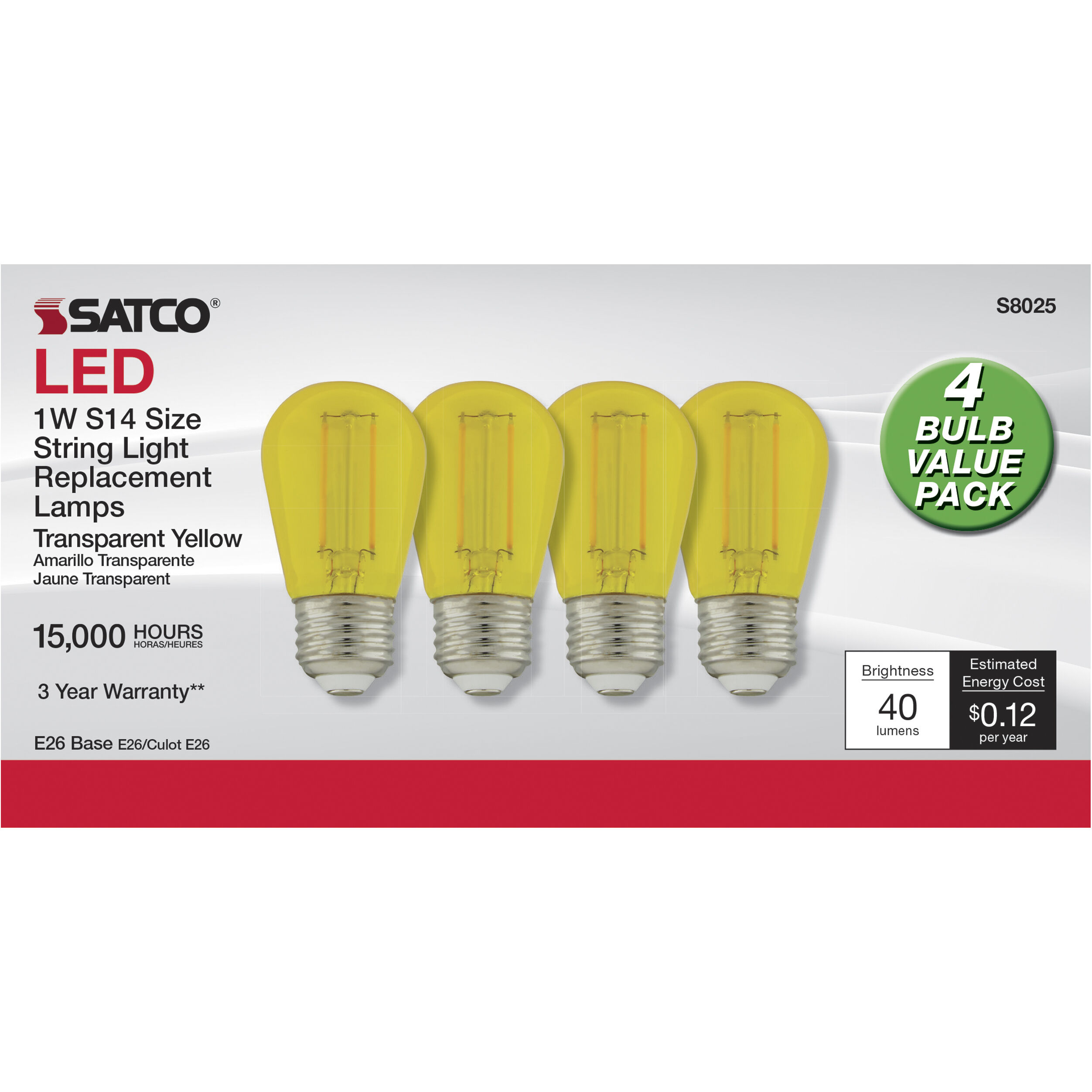 Lumos LED LED Filament Medium 1.00 watt Light Bulbs