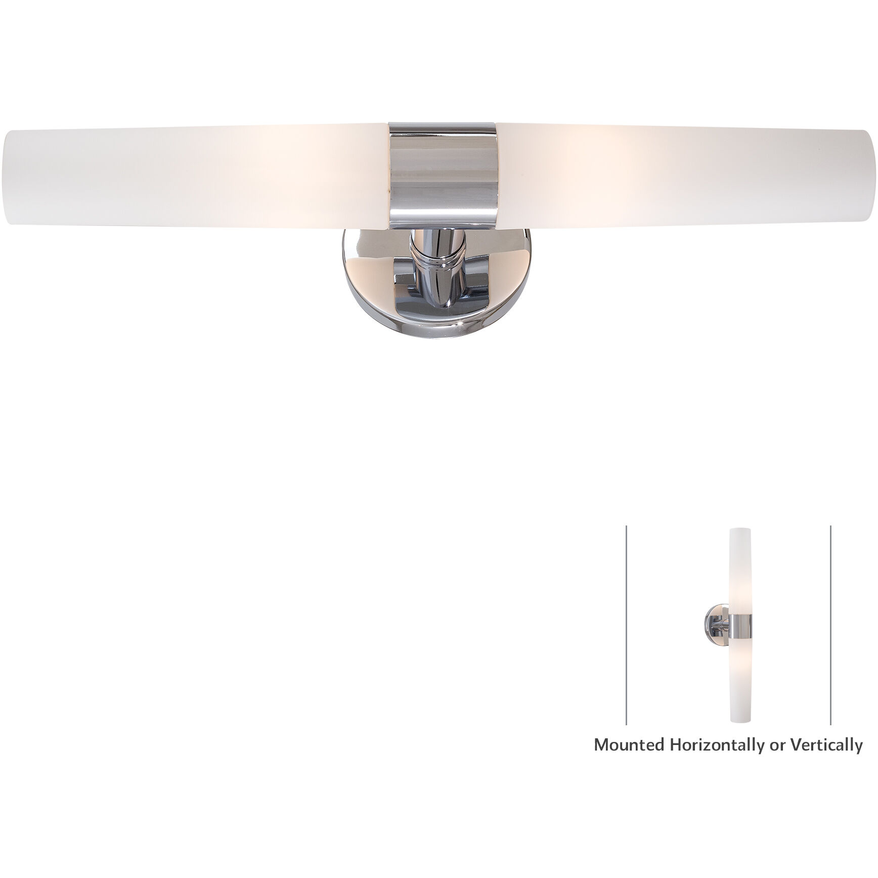 Saber 2 Light 20 inch Chrome Bath Light Wall Light in Incandescent