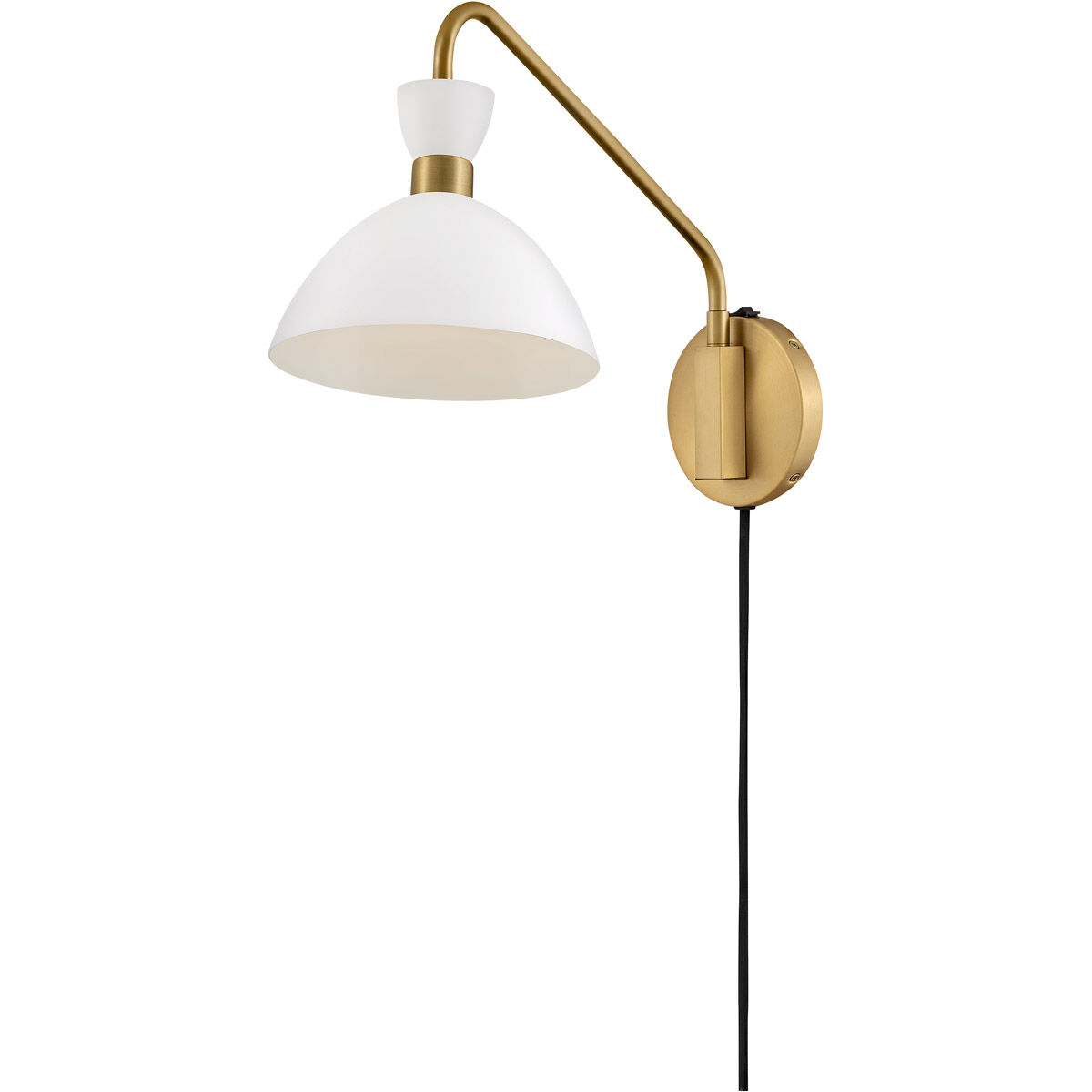 Lark 83250MW HB Simon LED 8 inch Matte White with Heritage Brass