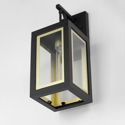 Neoclass 1 Light 16 inch Black/Gold Outdoor Wall Mount