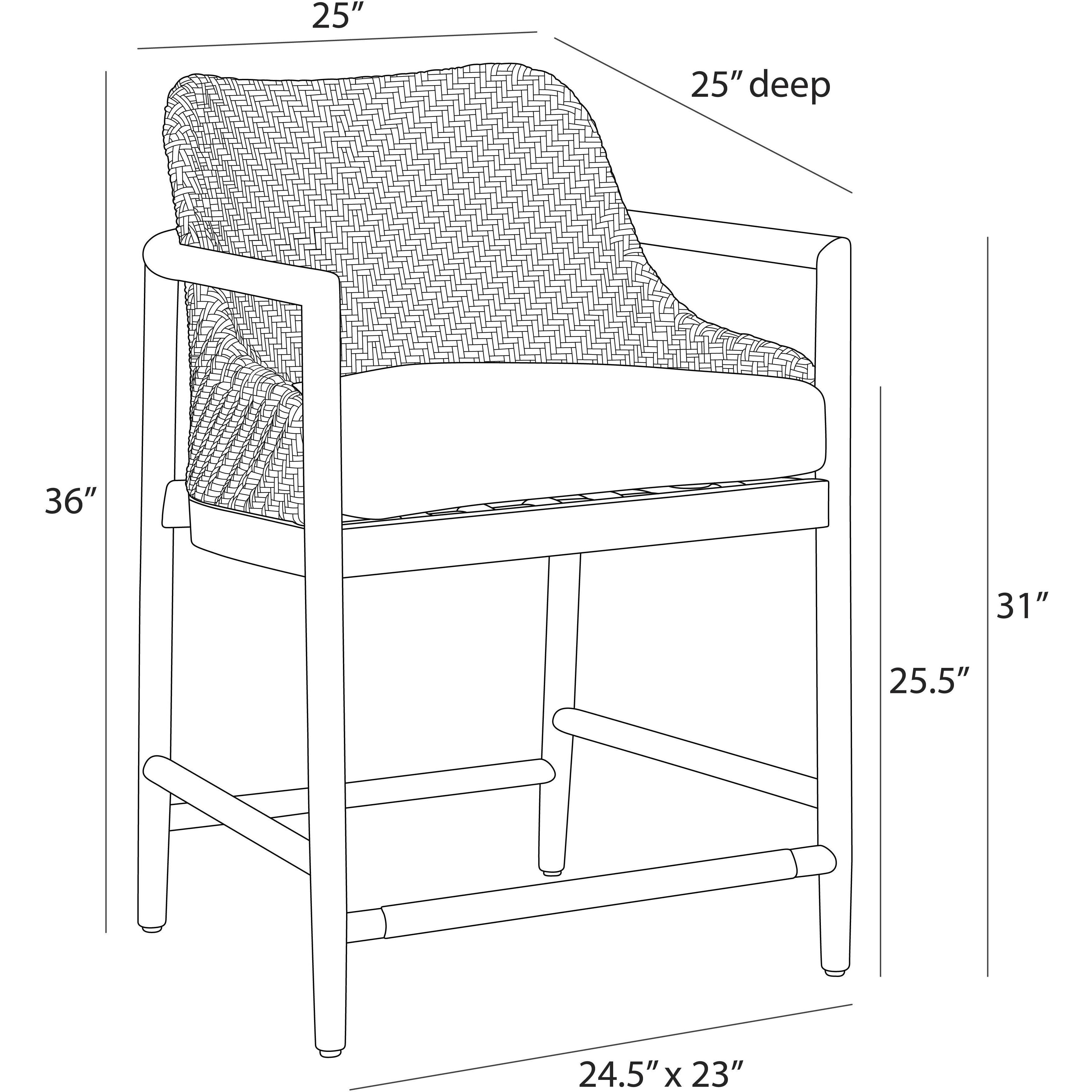 Chilton 36 inch Pearl and Dark Blonde with Natural Outdoor Counter Stool