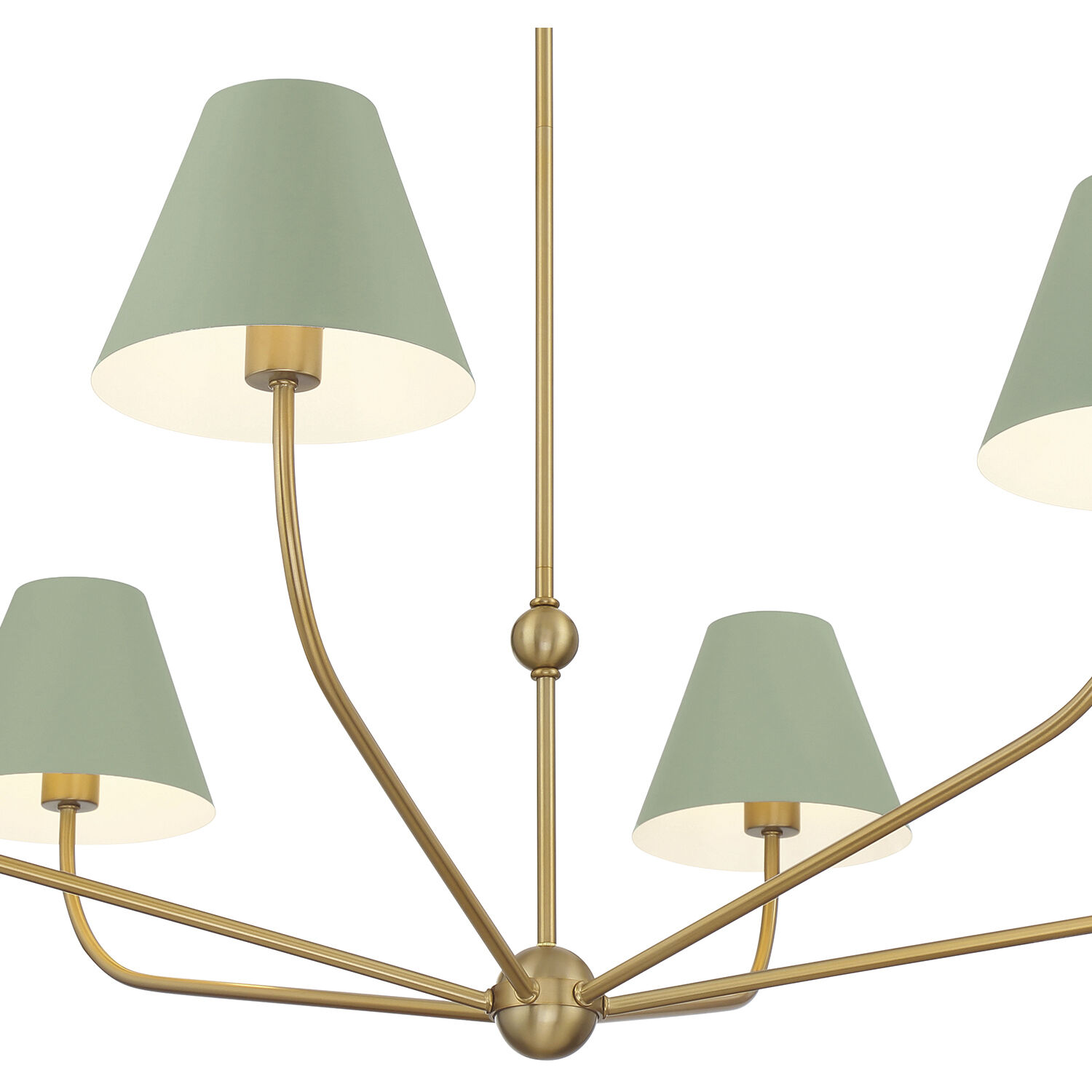 Xavier 6 Light 48 inch Vibrant Gold Chandelier Ceiling Light in Vibrant Gold and Green