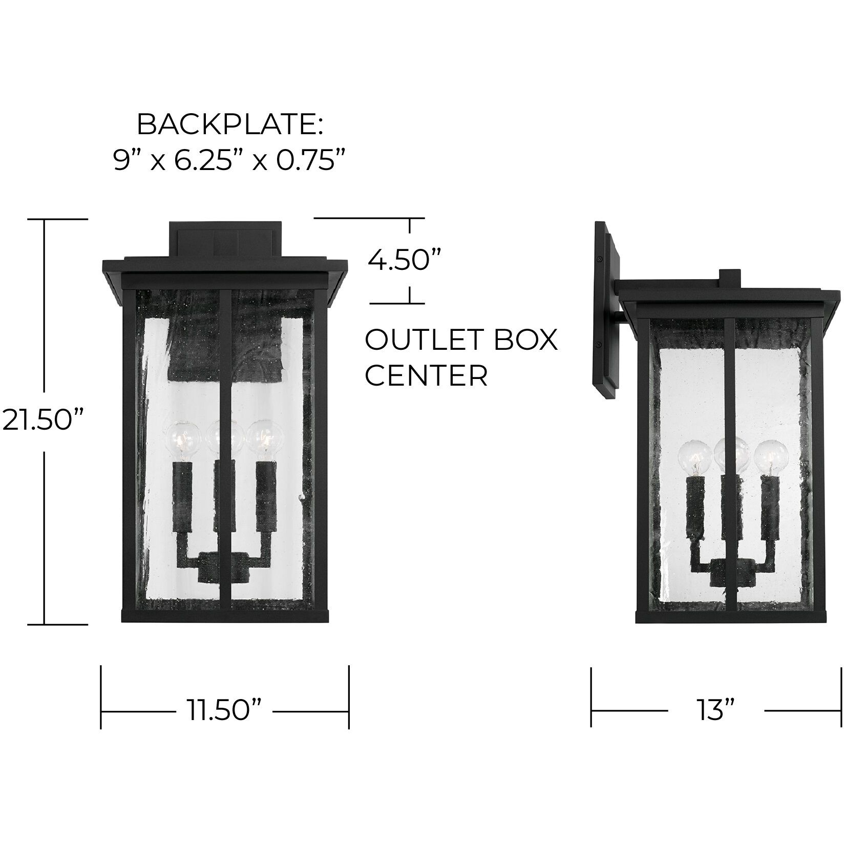 Barrett 4 Light 22 inch Black Outdoor Wall Lantern