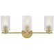 Mabel 3 Light 24.5 inch Lacquered Brass Bath Light Wall Light