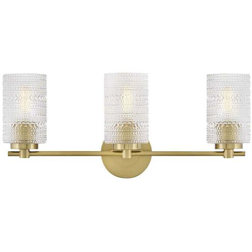 Mabel 3 Light 24.5 inch Lacquered Brass Bath Light Wall Light