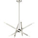 Monaco 8 Light 23 inch Brushed Nickel with Black Chrome Finish Accent Chandelier Ceiling Light