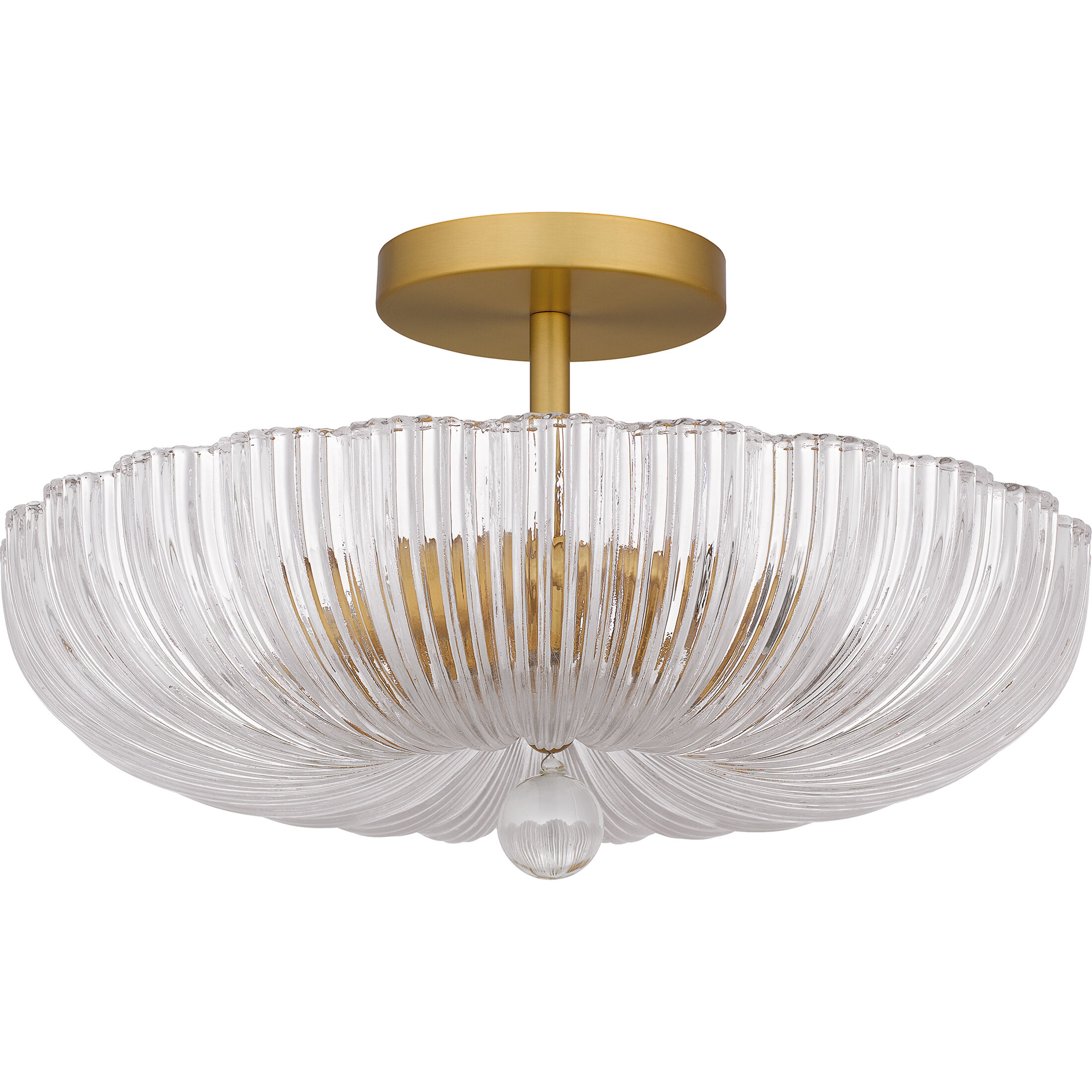 Belmond 3 Light 15.75 inch Brushed Gold Semi-Flush Mount Ceiling Light, Medium