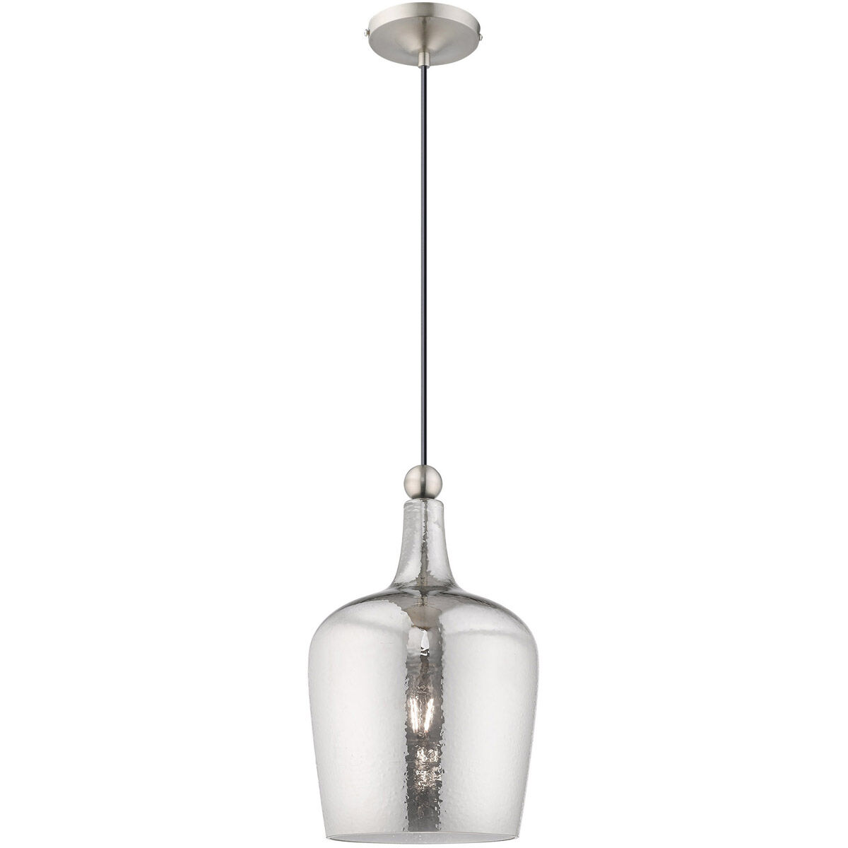 Art Glass 1 Light 9 inch Brushed Nickel Mini Pendant Ceiling Light