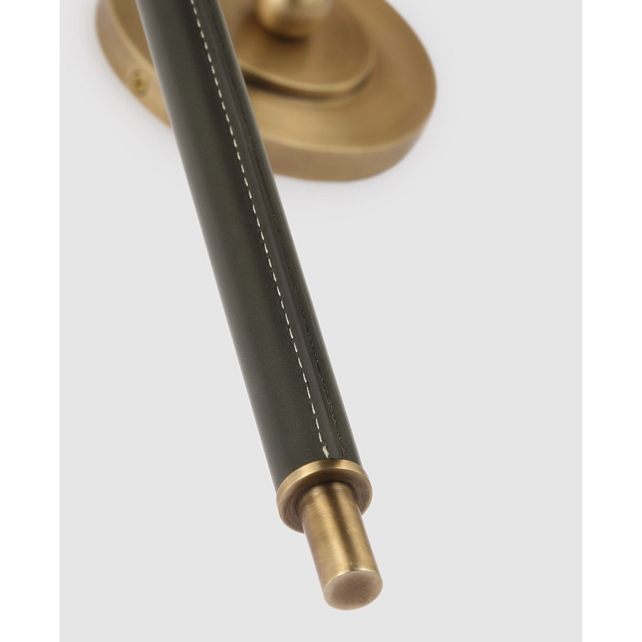 Thomas O'Brien Bryant2 LED 16 inch Hand-Rubbed Antique Brass and Chocolate Leather Wrapped Double Tail Sconce Wall Light, Large