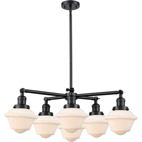 Franklin Restoration Small Oxford 6 Light 30 inch Brushed Brass Chandelier Ceiling Light in Incandescent, Matte White Glass, Franklin Restoration