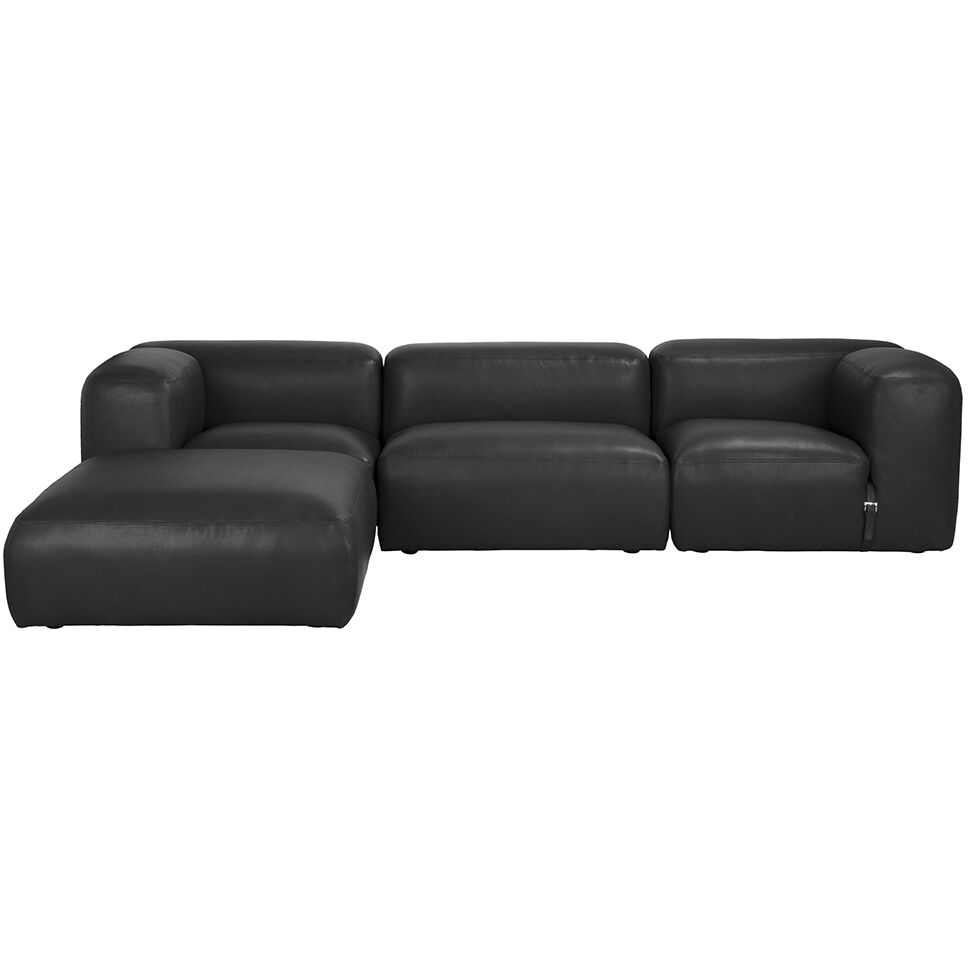Augustus Santosa Matte Black Modular Sofa, Left Corner
