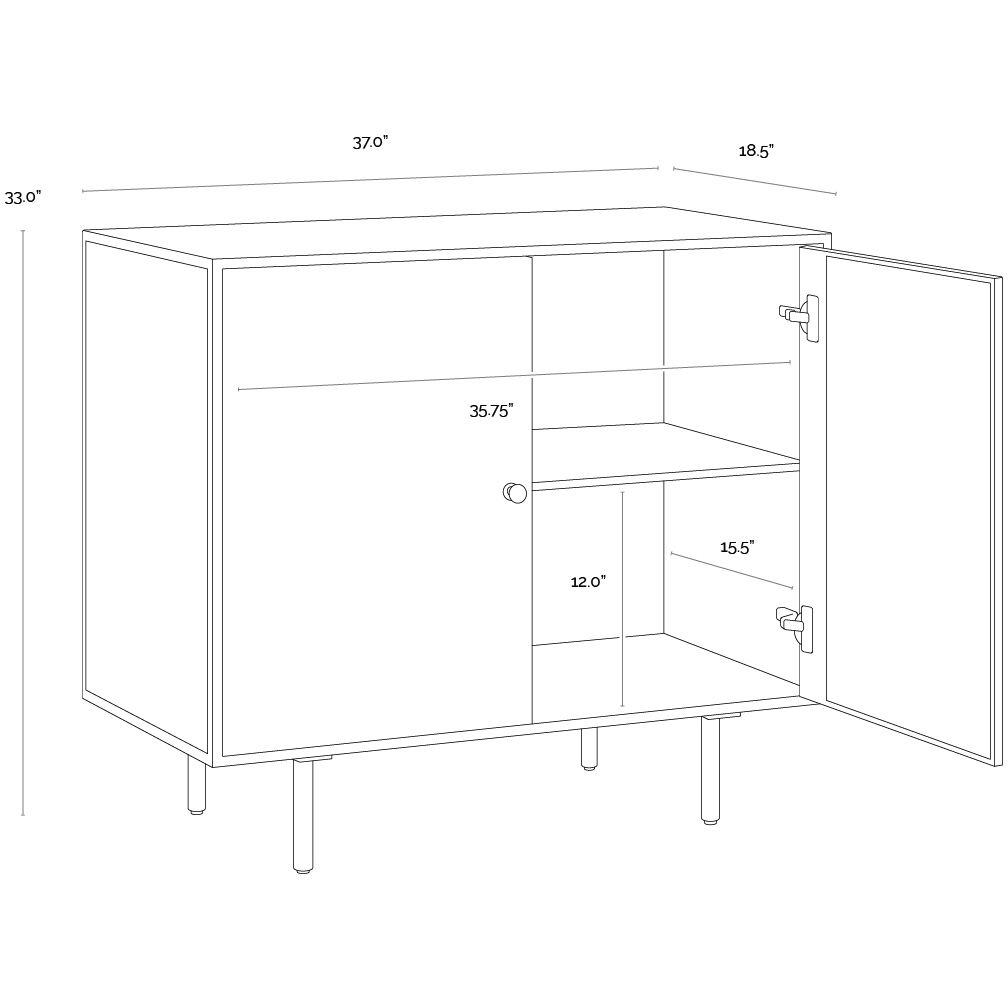 Arlington 37 X 18.5 inch Black Sideboard, Small