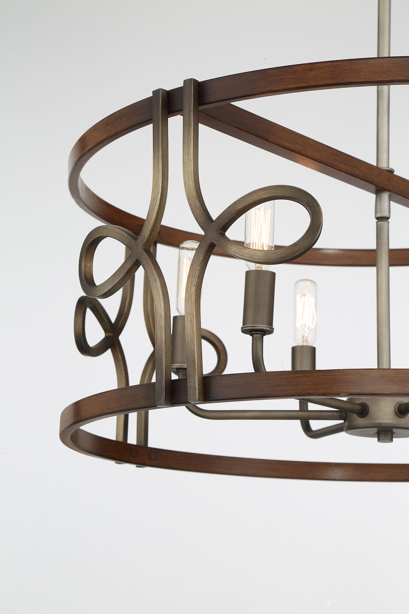 Yorkville 6 Light 24 inch Aged Darkwood/Silver Patina Pendant Ceiling Light